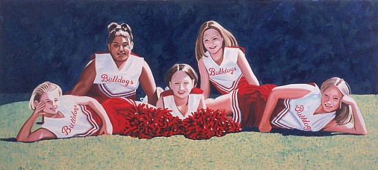 Junior High School Cheerleaders on the Grass, 2003 (oil on canvas)  von Joe Heaps  Nelson
