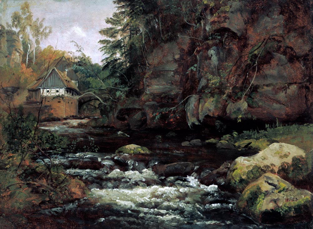 Mühle im Liebethaler Grund von Johan Christian Clausen Dahl