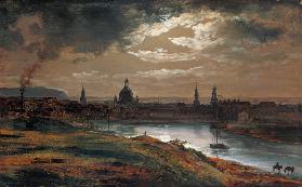 Blick auf Dresden bei Abend