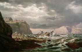Schiffbruch an der norwegischen Küste