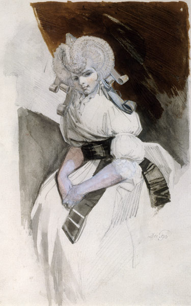 Mrs. Fuseli mit Haarwickeln von Johann Heinrich Füssli