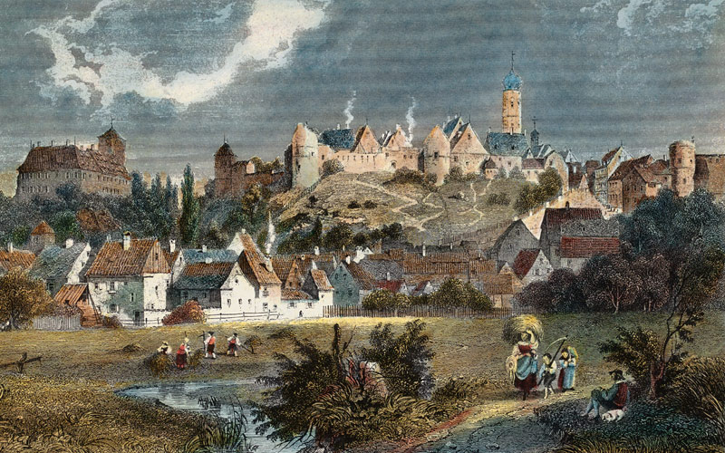 Friedberg in Bayern, Stadtansicht von Johann Poppel