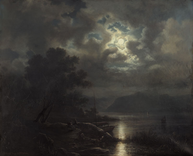 Landschaft bei Mondschein von Johann Rudolf Rapp