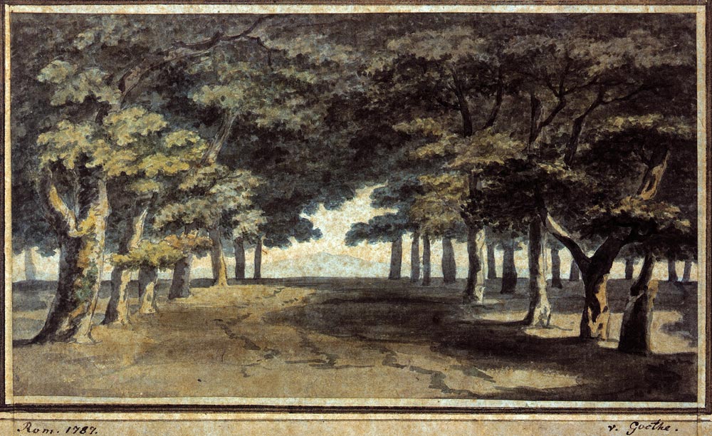 Allee in der Villa Borghese von Johann Wolfgang von Goethe