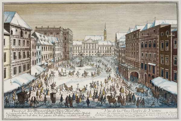 Wien,Prospect des Neumarkt von Johann Adam Delsenbach