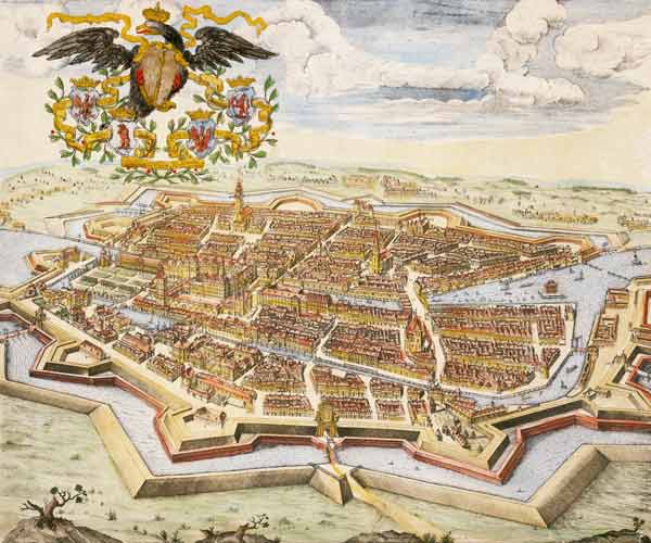 Gesamtansicht Berlin aus der Vogelschau von Johann Bernhard Schultz