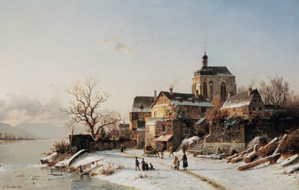 Winterlandschaft bei Oberwesel von Johannes B. Duntze