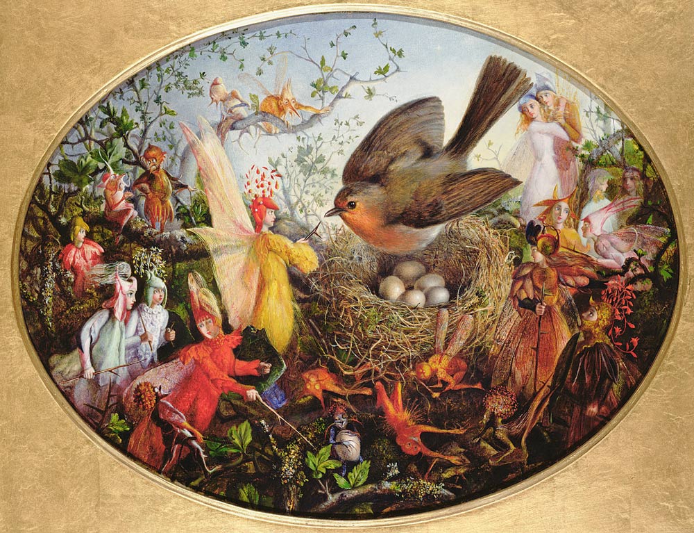 Cock Robin Defending his Nest von John Anster Fitzgerald