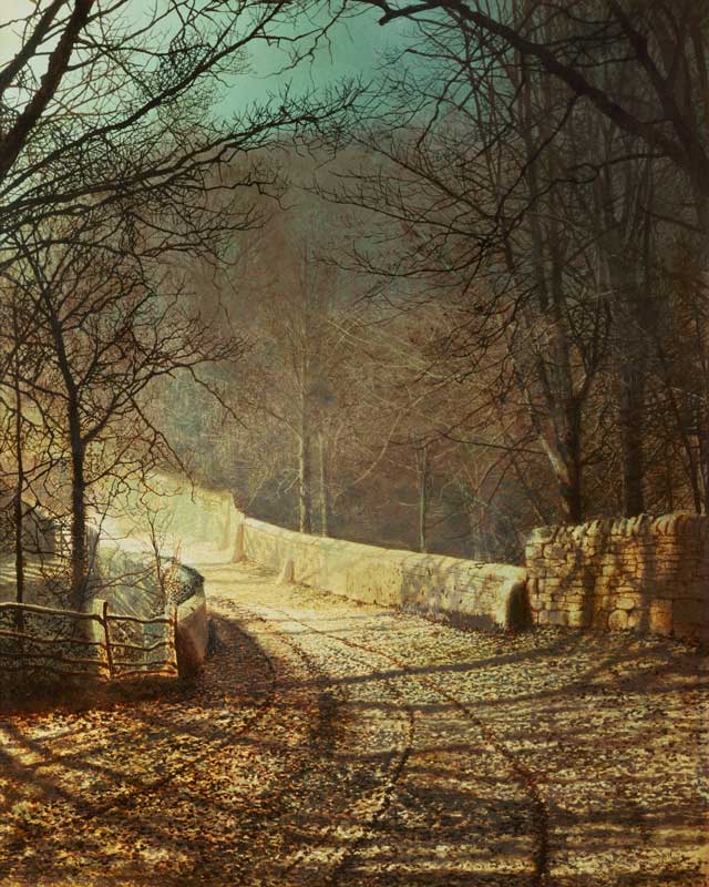 Sunshine through winter trees von John Atkinson Grimshaw