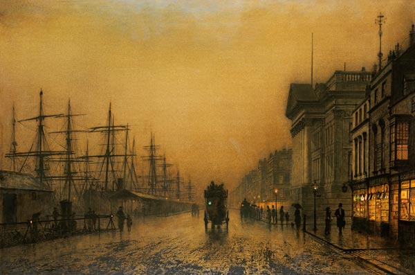 Liverpool Docks Customs House and Salthouse Docks, Liverpool von John Atkinson Grimshaw