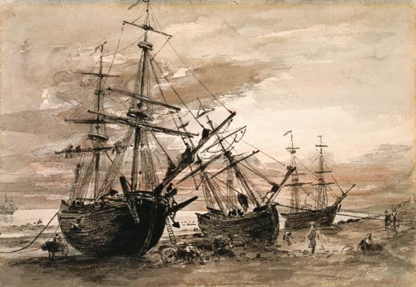 Coal Brigs on Brighton Beach von John Constable