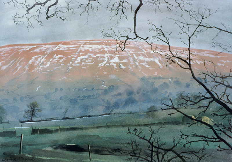 Rise Hill in December, 1991 (gouache)  von John  Cooke