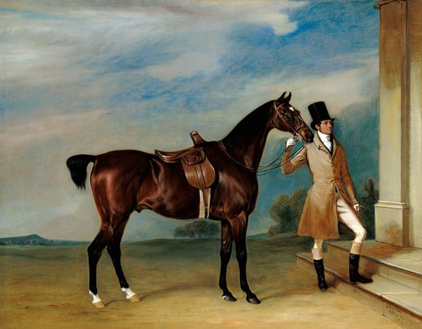Miss Villebois' Bay Hunter held by a Groom von John E. Ferneley d.J.