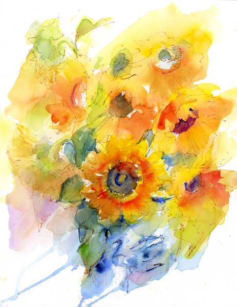 Sunflowers in vase von John Keeling