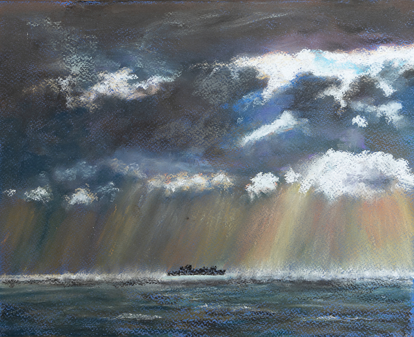 Squall near lonely ship von Margo Starkey
