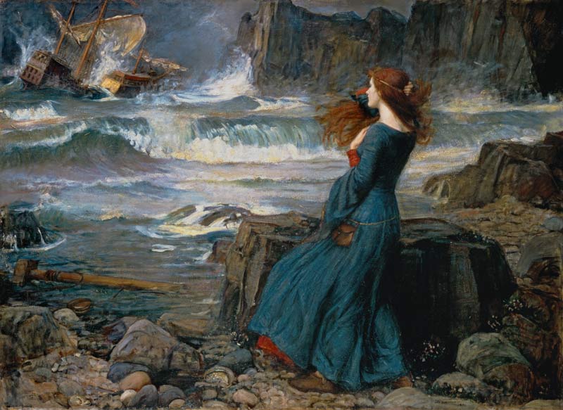 Miranda im Sturm von John William Waterhouse