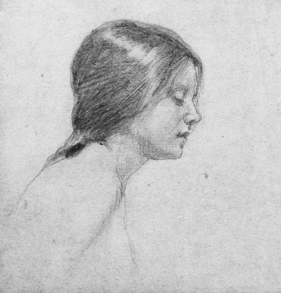 A Study for 'Echo and Narcissus' (pencil on paper) von John William Waterhouse