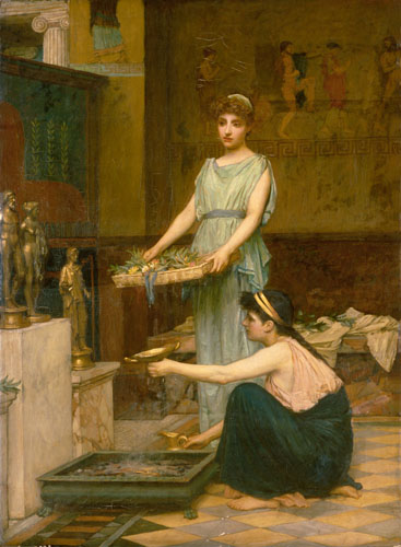 Opferung am Hausaltar von John William Waterhouse