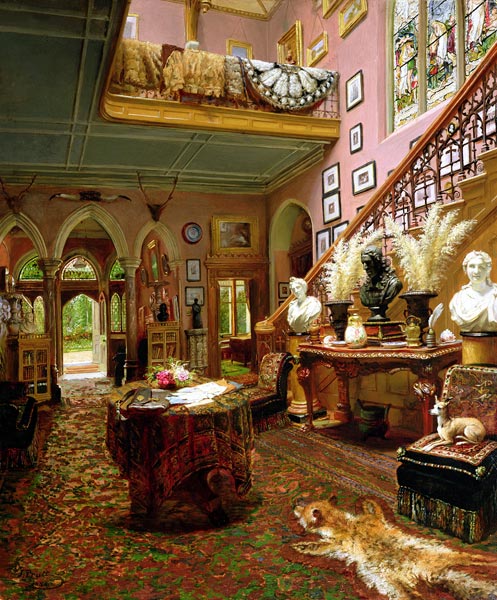 The Hall and Staircase of a Country House von Jonathan Pratt