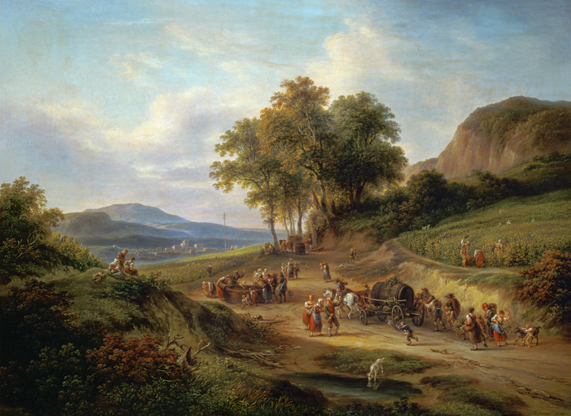 Bei der Weinlese von Josef Mössmer