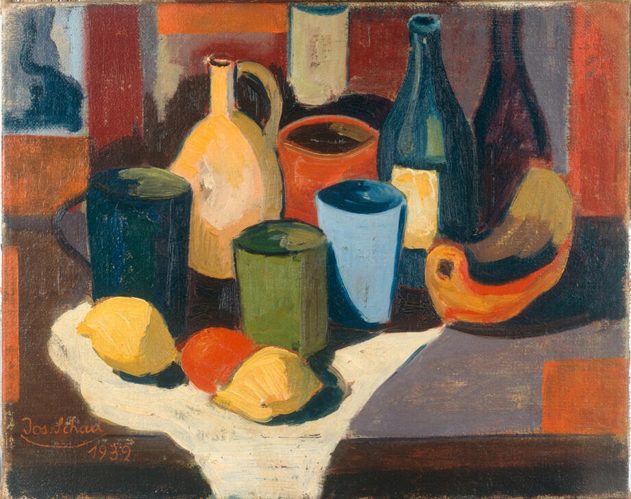 Still Life with jugs and Fruit von Josef Scharl