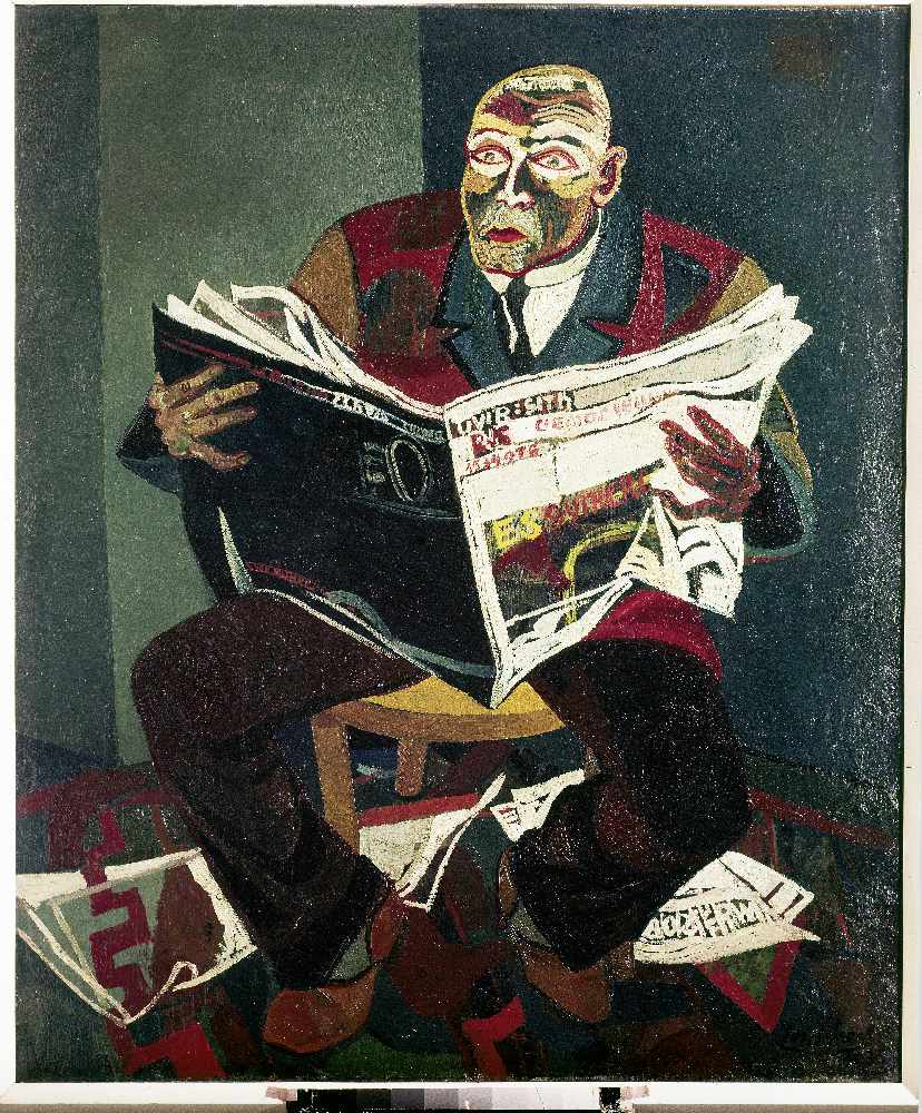 Newspaper Reader von Josef Scharl