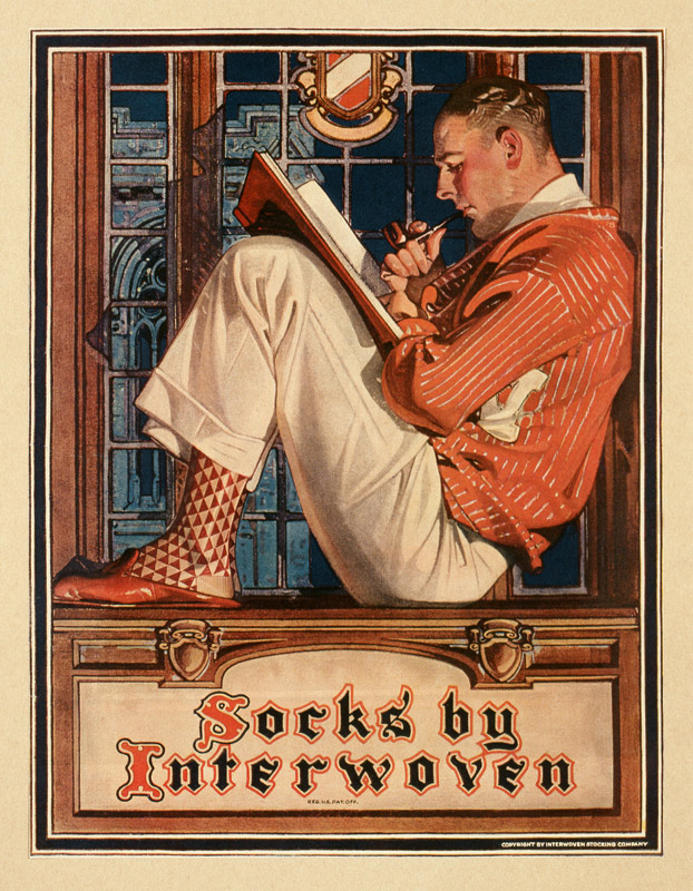 Poster advertising Socks by Interwoven, von Joseph Christian Leyendecker