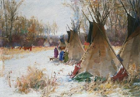 Indianerlager im Schnee