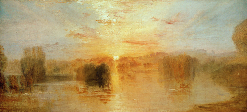 Der See, Petworth, Sonnenuntergang; Studie von William Turner
