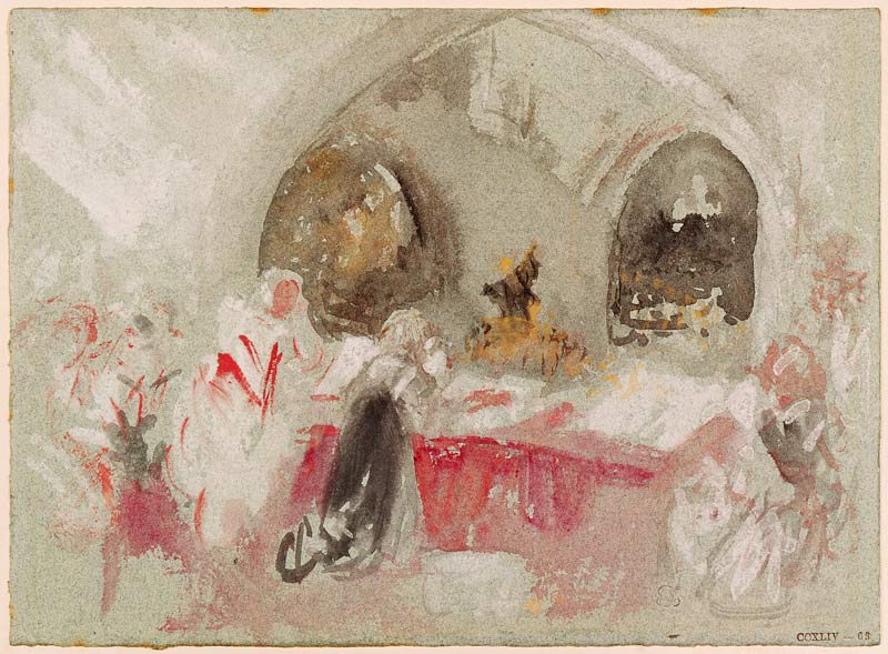 Service in the chapel at Petworth von William Turner