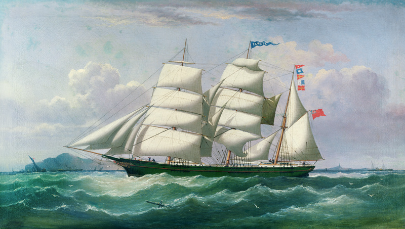 The Barquentine Pawnee in the Irish Sea von Joseph Semple