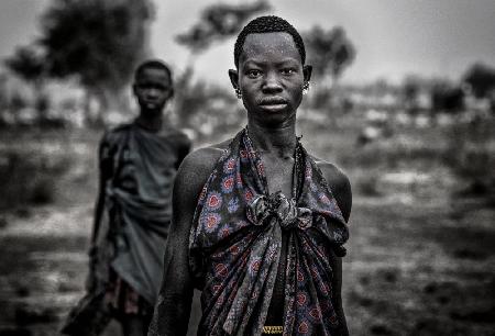 Mundari tribe woman in a cattle camp - South Sudan