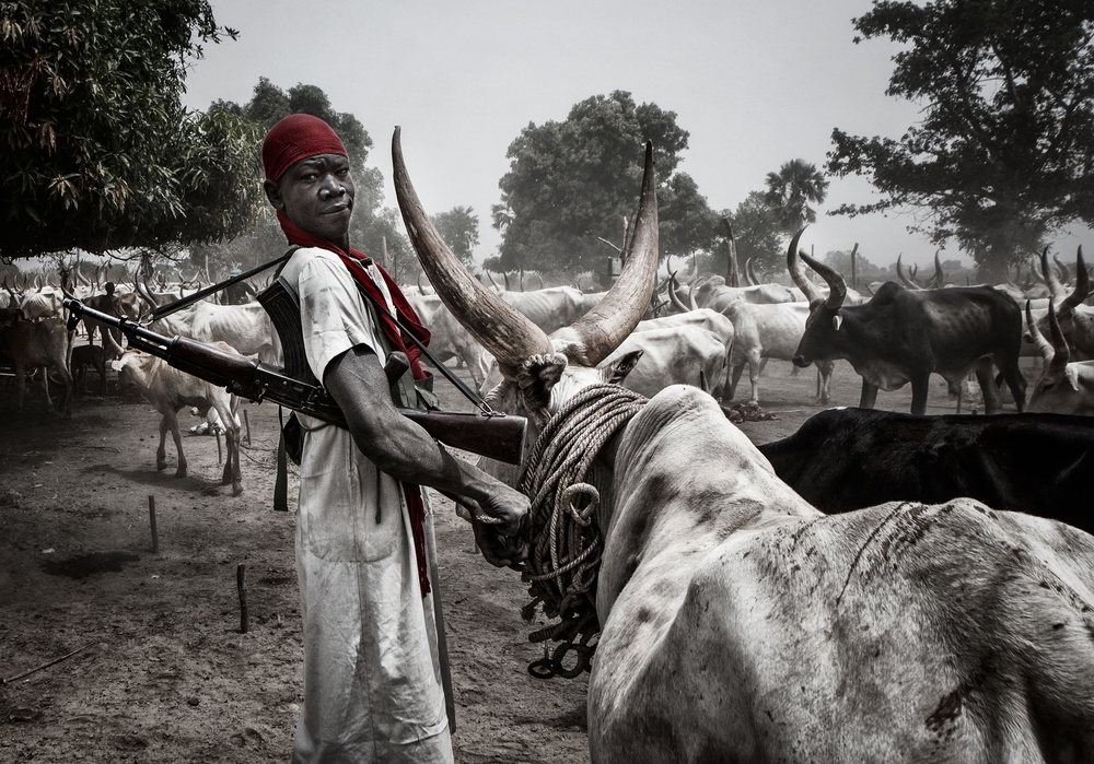 Protecting the animals in a mundari cattle camp - South Sudan von Joxe Inazio Kuesta Garmendia