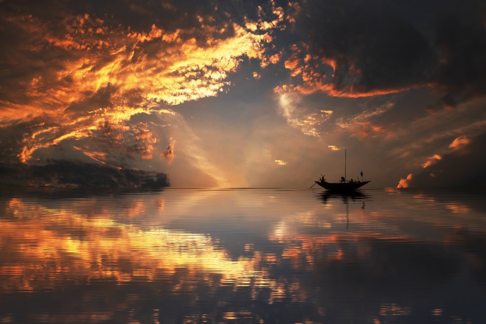 FIRE ON THE WATER von JOYRAJ SAMANTA