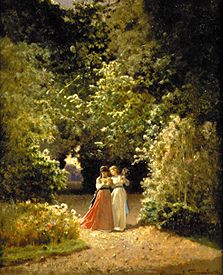 Promenierende Frauen im Park von Jozef Szermontowski