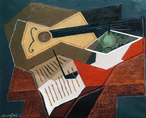 Gitarre und Obstschale von Juan Gris
