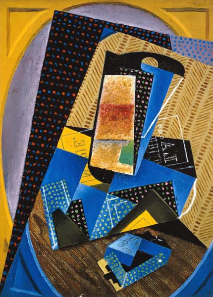 Glas und Spielkarte von Juan Gris