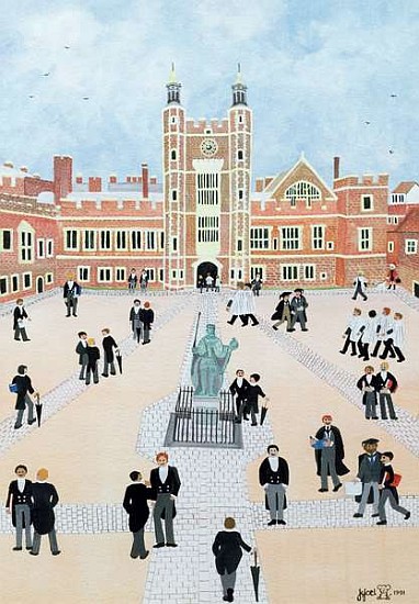 Eton College School Yard, 1991 (w/c)  von Judy  Joel