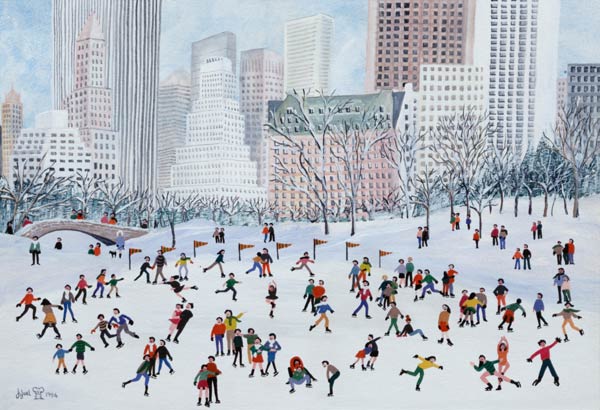 Skating Rink, Central Park, New York, 1994 (w/c)  von Judy  Joel