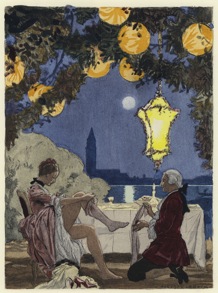 Illustration for memoirs of Casanova von Jules Marie Auguste Leroux