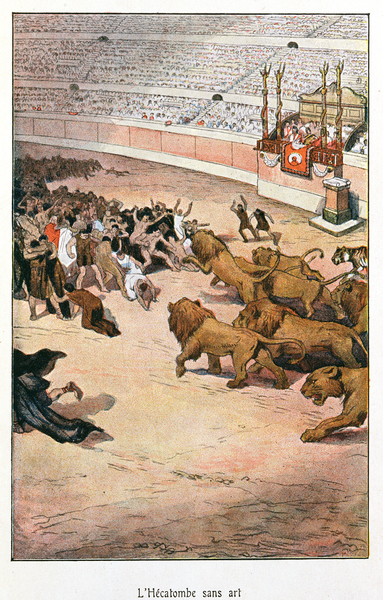 Roman Games, illustration for LOrgie Romaine by Felicien Champsaur, Edition Fasquelle, Paris 1903 von Jules Marie Auguste Leroux
