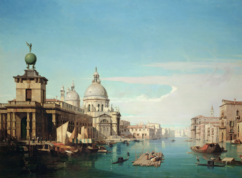 Entrance to the Grand Canal, Venice, with the Church of Santa Maria della Salute von Jules Romain Youant