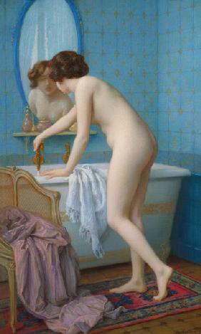 Young Woman Preparing her Bath