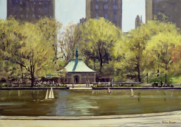 The Boating Lake, Central Park, New York, 1997 (oil on canvas) 