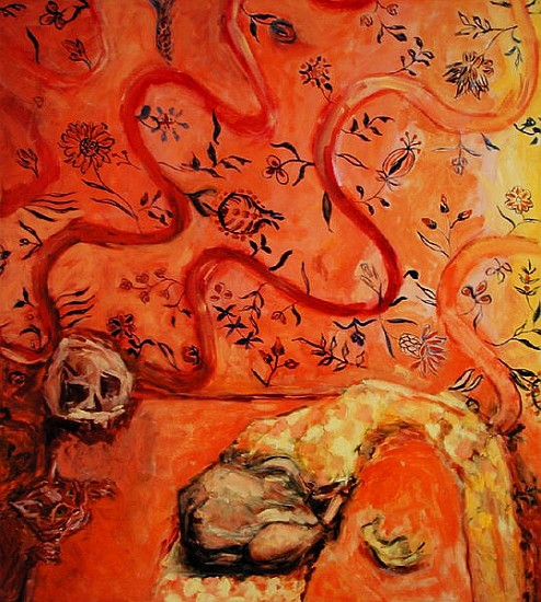 Still Life with Cat, 2004 (oil on canvas)  von Julie  Held