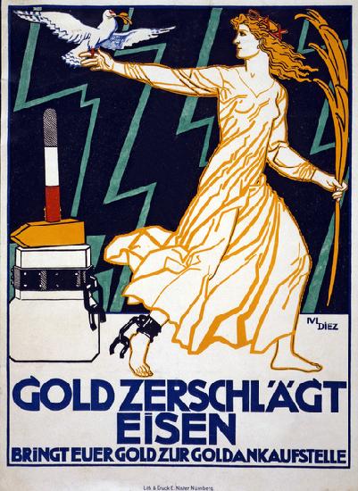 German WW1 fundraising campaign Gold zerschlägt Eisen. Bringt euer Geld zur Goldankaufstelle-18