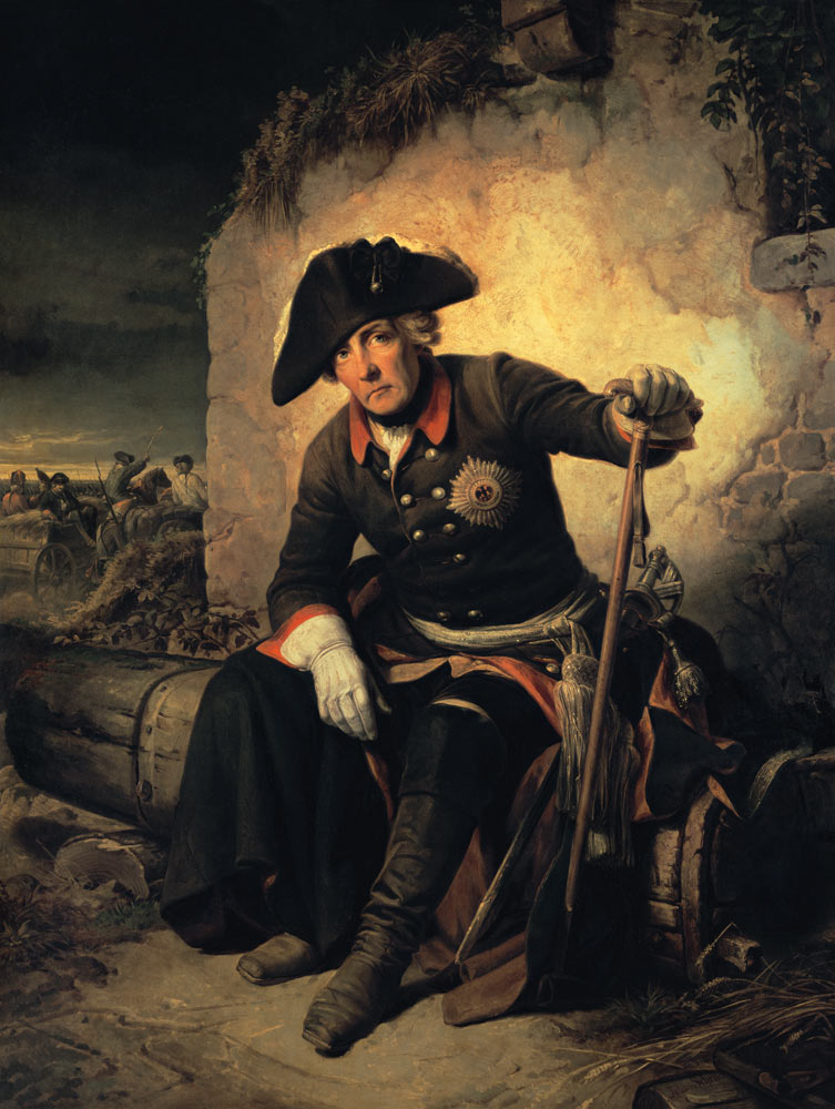 Friedrich II. nach der Schlacht von Kolin von Julius Schrader