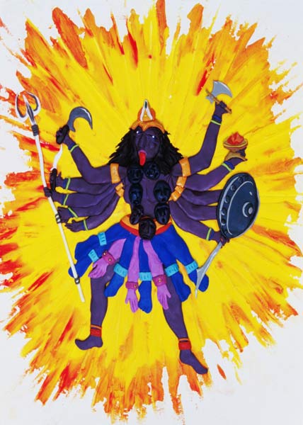 Kali (oil and modelling clay on paper)  von Jung Sook  Nam