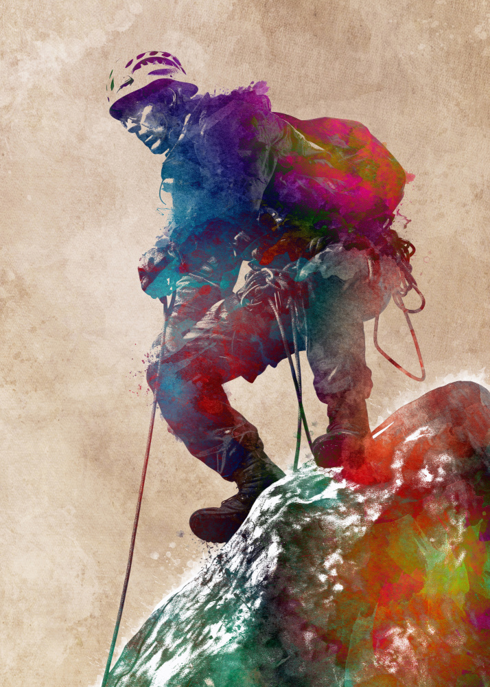 Mountaineer climbing sport art von Justyna Jaszke
