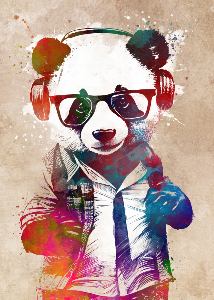 Hipster Panda von Justyna Jaszke